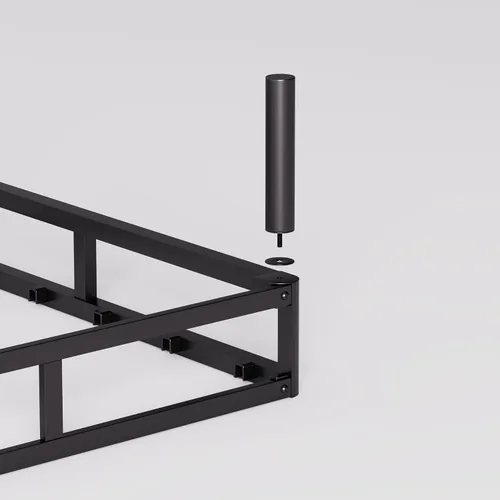 Vista 4 de Somier de 14 pulgadas con soporte resistente para las piernas, base de colchón de metal resistente, funda de tela fácil de limpiar, sin ruido, fácil