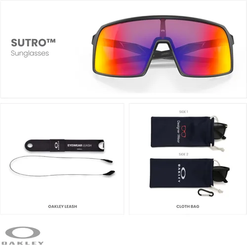 Vista 37 de Oakley Sutro OO9406 / OO9462 - Lentes de sol para hombre, kit de correa de accesorios, bolsa de microfibra