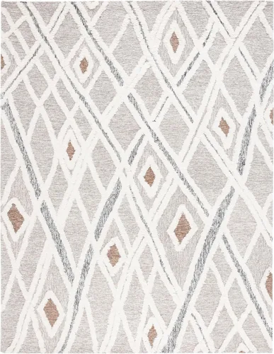 Vista 20 de SAFAVIEH Casablanca Collection - Alfombra decorativa de 2 x 3 pies, color marfil y marrón, lana marroquí hecha a mano, ideal para zonas de alto