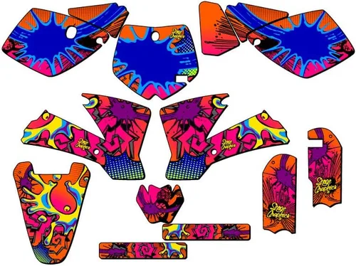 Vista 7 de Kit de base gráfica SX 65 Zany Orange Senge 2002-2008 compatible con KTM