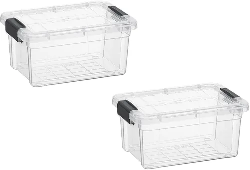 Vista 85 de Superio Mini contenedor de almacenamiento de plástico para crayón, suministros de arte y estuche de costura, organizador pequeño apilable