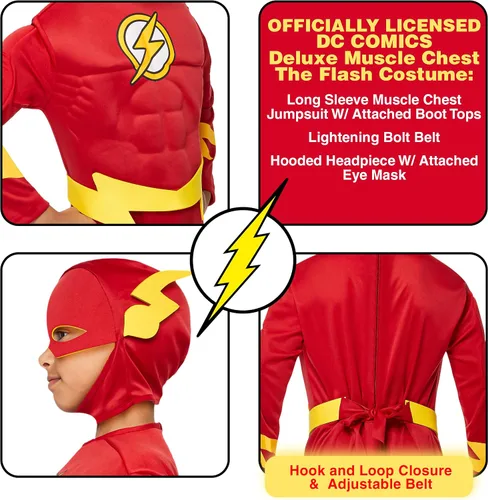 Vista 2 de Rubie's DC Comics Deluxe Muscle Chest The Flash Disfraz infantil
