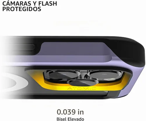 Vista 3 de Ghostek Atomic Slim - Funda protectora para iPhone 15 Pro Max, compatible con accesorios MagSafe, marco de metal de aluminio, funda de teléfono
