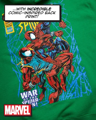 Vista 5 de Marvel Spider-Man Sudaderas con capucha gráficas para hombres - Sudadera con capucha de forro polar de algodón mezclado transpirable y suave