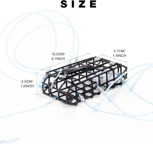 Vista 2 de Trampas para cangrejo con 6 bucles, bloque de acero galvanizado de 1 onza, caja rectangular para cangrejo para Dungeness, roca, cangrejo azul