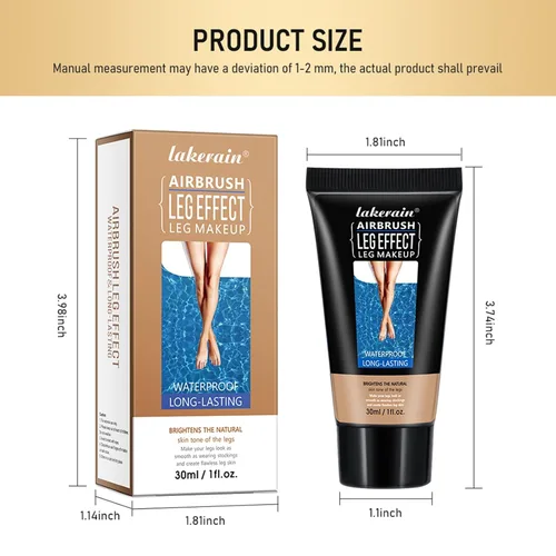 Vista 8 de Maquillaje de piernas impermeable sin transferencia, corrector corporal de cobertura completa para piernas, crema para cubrir venas, tono de piel