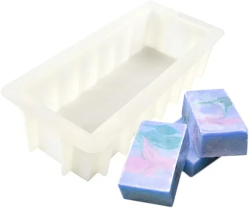Vista 18 de Moldes de jabón para hacer jabón, paquete de 2 moldes de silicona para jabón, molde de jabón hecho a mano, rectangular, ovalado y formas de flores