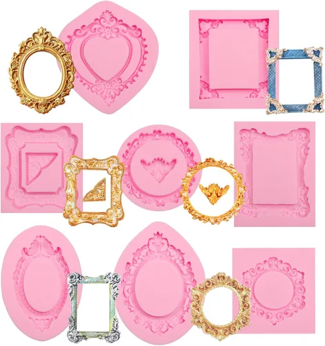 Vista 11 de Molde de fondant de silicona de voluta barroca para decoración de pasteles, 4.67x3.58 pulgadas Sin BPA, apto para lavavajillas, microondas, fácil
