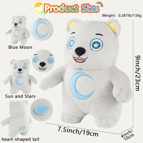 Vista 7 de Oso de peluche Moon Bear, lindas muñecas, suaves al tacto, exquisita artesanía, juguete de peluche cosido a mano, para todas las edades, diseño