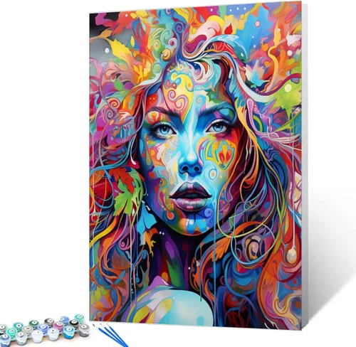 Vista 13 de Tucocoo Kit de pintura africana por números para niñas negras, lienzo de 16 x 20 pulgadas, pintura al óleo para niños, estudiantes, adultos