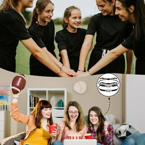Vista 4 de Hicarer 20 pulseras de fútbol ajustables con dijes de fútbol, regalos de fútbol para mujeres y hombres, la mayoría de jugadores de equipo deportivo