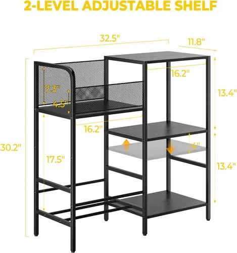 Vista 14 de Soporte para tocadiscos con luz LED, soporte para tocadiscos con almacenamiento de vinilo para más de 300 álbumes, gabinete multimedia de 3 niveles