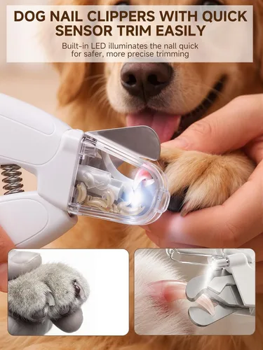 Vista 3 de Cortaúñas para perros con luz, cortaúñas y amoladora 2 en 1 para perros