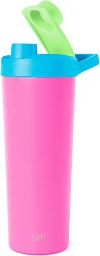 Vista 27 de Simple Modern - Botella agitadora de acero inoxidable con bola de 24 onzas Taza metálica aislada para mezclas de proteínas, batidos y Negro