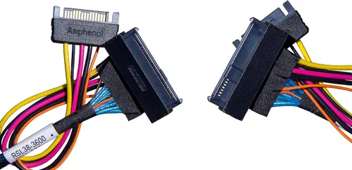 Vista 7 de Adaptador PCIe Gen4 de 4X a 4X a 4.5 pulgadas, cable 68P con alimentación, 29.5 in