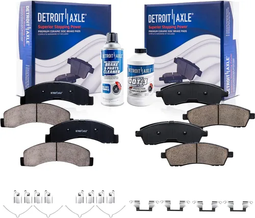 Vista 111 de Detroit Axle - Kit de freno delantero para Dodge Ram 1500 Durango Dakota Chrysler Aspen Dakota Driver Side Disco Freno Pinza de freno de cerámica