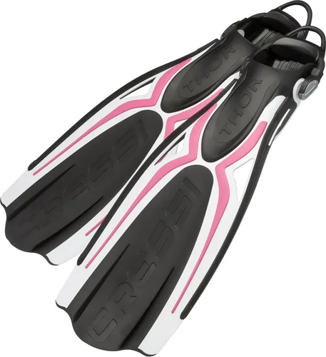 Vista 9 de Cressi Aletas de tacón abierto para adultos con correa elástica para buceo - Fuerza, potencia, comodidad, estética, ligereza - Thor EBS: Made in