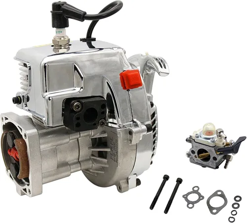 Vista 2 de FLMLF Motor de 4 pernos de 29CC con revestimiento cromado para 1/5 escala RC HPI ROFUN KM Baja Losi FG GoPed RedCat Truck RC CAR Parts