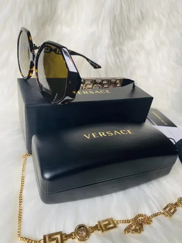 Vista 5 de Versace Lentes de sol para mujer montura Havana lentes marrón oscuro 2323in