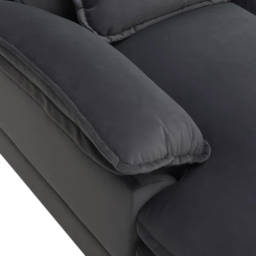 Vista 7 de Sofá modular en forma de U de 109.8 pulgadas con almohadas para la cintura, sofá simétrico tapizado de 6 asientos, sofá cama con diván, color gris