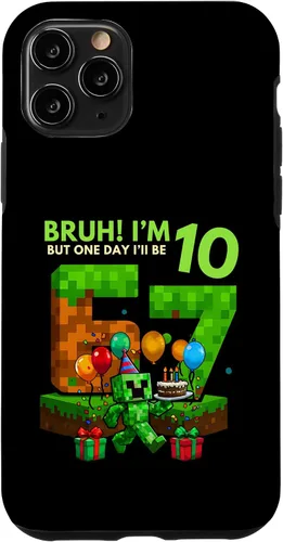 Vista 29 de Bruh I'm 10 But One-Day I'll Be 67 Retro 10th Birthday Kids Case for iPhone 17
