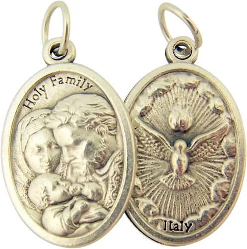 Vista 18 de Catholic Patron Saint Medals Base en tono plateado, 1 pulgada, juego de 2