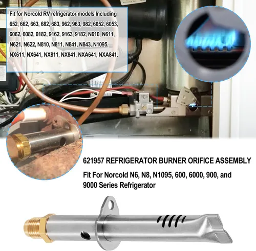 Vista 2 de 621957 Kit de piezas de repuesto para orificio de quemador de refrigerador para refrigerador Norcold N1095, N61X, N62X, N64X, N81X, N82X, N84X