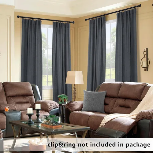 Vista 113 de KOUFALL Juego de 2 cortinas de puerta francesa, cortinas de lino para puerta/ventana, cortina transparente boho para cristal lateral delantero