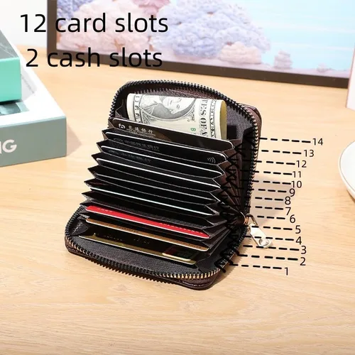 Vista 2 de PEIQICHU Estuches de tarjetas para mujer, Rojo -, Moda