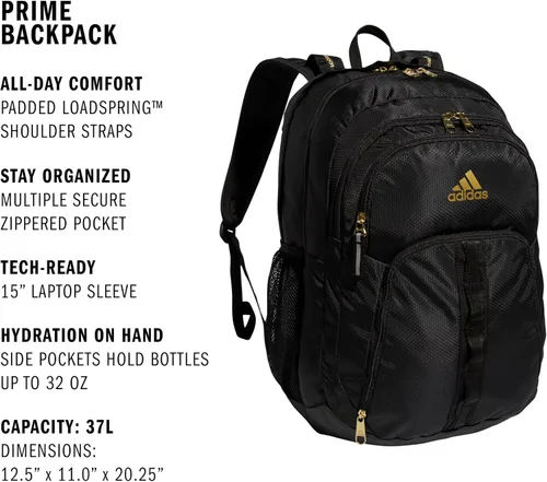 Vista 2 de adidas Prime 6 - Mochila, Negro, talla única