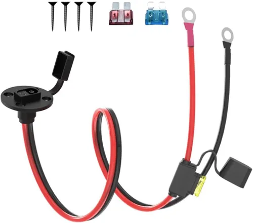 Vista 15 de ELFCULB Cable de extensión de enchufe de alimentación SAE a conector SAE, puerto de pared lateral SAE de montaje en panel de 14 AWG de 2 pies