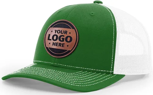 Vista 55 de Sombrero de parche de cuero de camionero personalizado grabado con láser