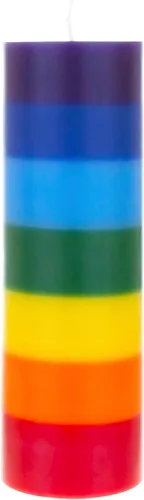 Vista 15 de Mega Candles 1 vela de oración devocional de cristal de chakra multicolor sin perfume, vertida a mano, vela de cera de alta calidad de 2 x 8