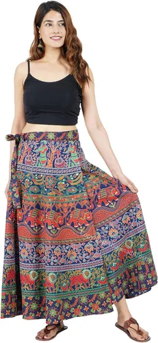Vista 3 de Gajanad Artistry Falda envolvente de algodón para mujer