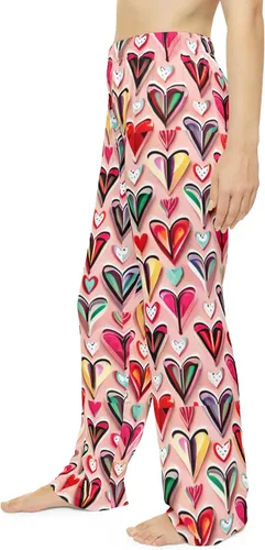 Vista 4 de Pantalones de pijama de corazones rosas
