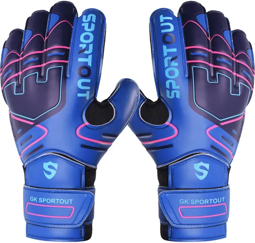 Vista 18 de Sportout Guantes de portero para jóvenes y adultos, agarre fuerte para las paradas más difíciles, con protección en los dedos y látex de 4+3MM