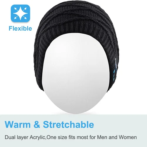 Vista 39 de Rotibox - Gorro inalámbrico con Bluetooth para deportes al aire libre, regalo de Navidad.
