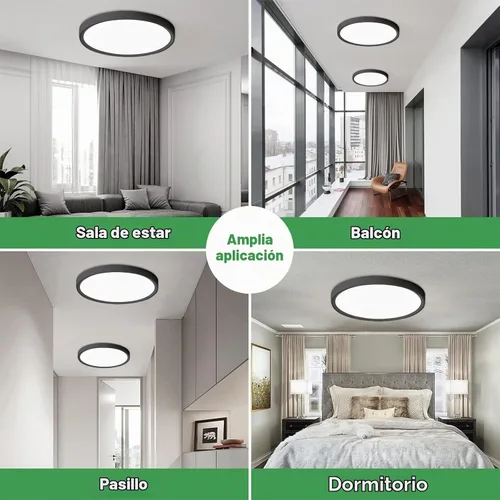 Vista 6 de Lámpara de techo LED empotrada grande de 24 pulgadas, 50W, 5480LM, 3000K/4000K/6000K CCT seleccionable, luminaria de techo de panel plano redondo
