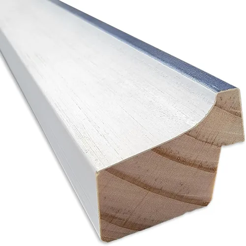 Vista 2 de Amanti Art - Espejo de baño blanco para sobre lavabo, espejo de tocador rectangular Morgan blanco azul de 22x18, marco de madera moderno pequeño, se
