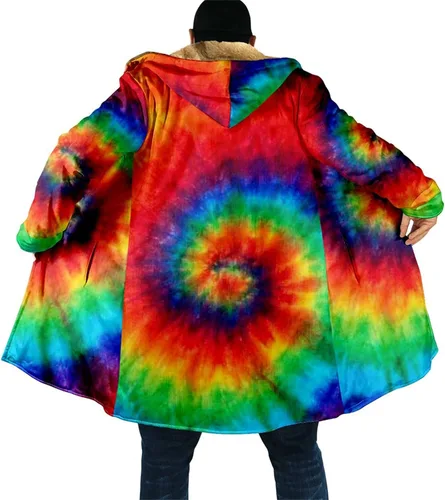 Vista 2 de Sudaderas con capucha con cremallera para hombre, ligera, con estampado de color, engrosada, personalizada, fea, novedosa, de gran