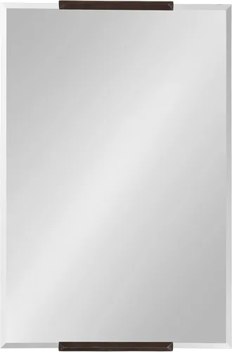 Vista 8 de Kate and Laurel Erina - Espejo de pared rectangular biselado moderno de transición sin marco con detalles de metal, 20 x 31, bronce