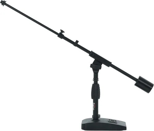 Vista 9 de Gator Frameworks - Soporte de micrófono de base corta y pesada con brazo telescópico y contrapeso de 2.5 libras, ideal para escritorio, grabación