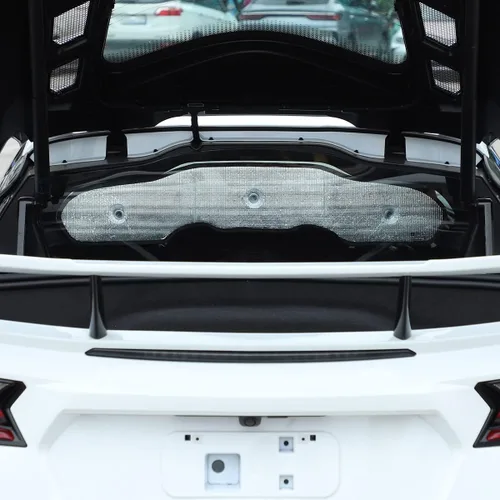 Vista 8 de Parasol para parabrisas de automóvil compatible con Corvette C8, protección UV, protector térmico, papel de aluminio, polietileno y algodón, 1