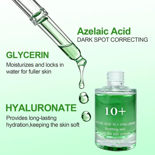 Vista 2 de Suero facial de ácido azelaico al 10%, suero facial para pieles sensibles, ácido hialurónico, niacinamida (1.0 fl oz/1.01 fl oz.)