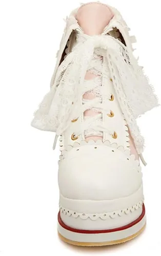Vista 2 de HILIB - Botas Lolita para mujer, botas con plataforma para cosplay