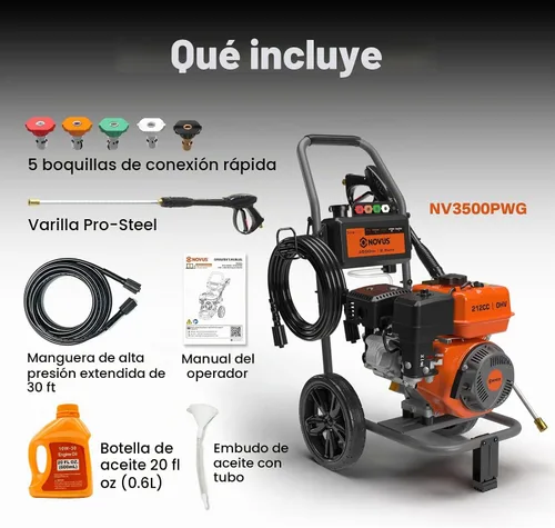 Vista 3 de NOVUS Gas Pressure Washer 3500 PSI 2.6 GPM, 212cc Gas Engine Power Washer