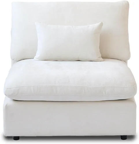 Vista 13 de WJShome Sofá Seccional Cloud Couch de 83 pulgadas para sala de estar, sofá seccional modular relleno de plumón, sofás en forma de L con otomana
