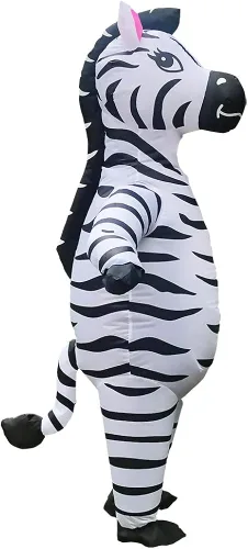 Vista 3 de RHYTHMARTS Disfraz inflable de cebra disfraz de Navidad para adultos