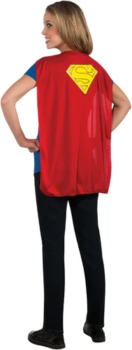 Vista 2 de Remera disfraz de Super Chica, de DC Comics, con capa.