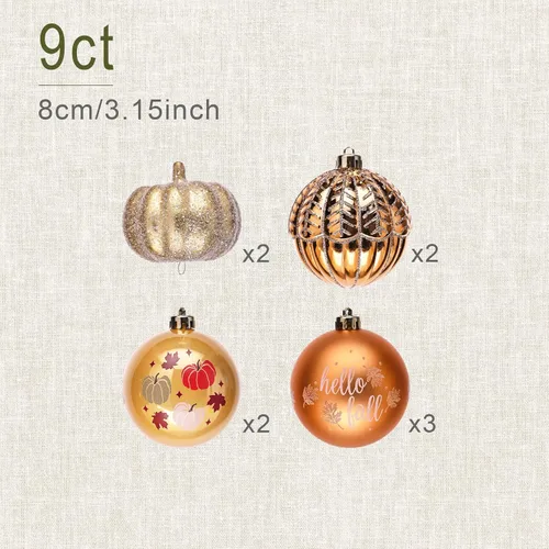 Vista 3 de DecorbyHannah - Adornos de otoño de 9 quilates, 3.15 pulgadas, decoración